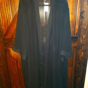 Black Chiffon Tie Fron Kimono Swim Cover Up